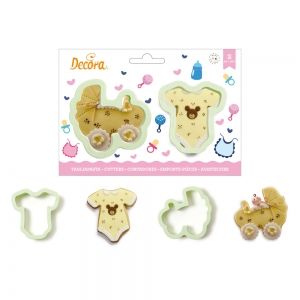 BABYGRO AND PRAM PLASTIC COOKIE CUTTERS SET OF 2