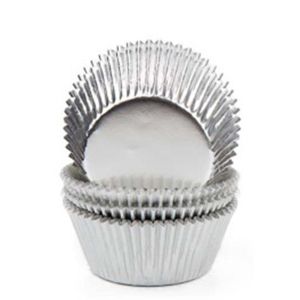 60 SILVER BAKING CUPS 50 X 32 MM