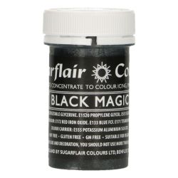 Sugarflair Paste Colour  - концентрирана боя БЛЯСКАВА ЧЕРНА МАГИЯ  -  SATIN BLACK MAGIC - 25 гр.