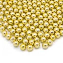 Maxi metallic gold sugar pearls- 100gr.