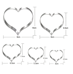 Комплект 5  метални резеца - СЪРЦА