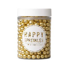 HappySprinkles - ЗЛАТНИ ШОКОЛАДОВИ ПЕРЛИ - GOLD CHOCO PEARLS - 5mm - 80гр.