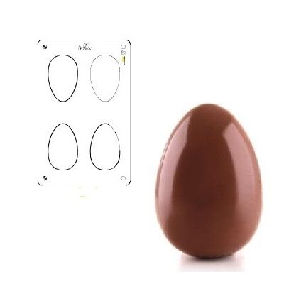Поликарбонатен молд за шоколад - Яйце 88x56 70гр -  4 гнезда