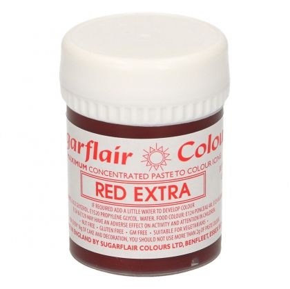 Sugarflair Paste Colour  - концентрирана боя  ЕКСТРА ЧЕРВЕНО  -  EXTRA RED - 42гр.