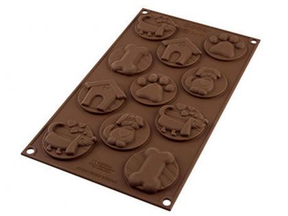 Silikomart Силиконова форма  за шоколадчета - Кучета Ф5,5 - 11 гнезда