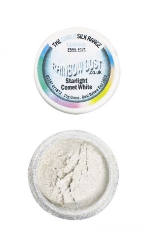 Rainbow Dust Edible Silk Range - Starlight Comet White