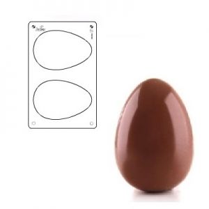 Поликарбонатен молд за шоколад - Яйце150x100 130гр -  2 гнезда