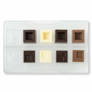 Поликарбонатен молд за шоколад - бонбони - 30x30/h5-15