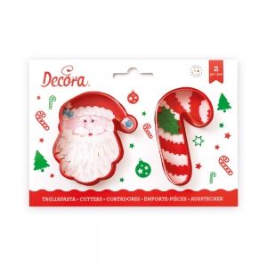 CHRISTMAS TREE AND SNOWMAN PLASTIC COOKIE CUTTERS SET OF 2