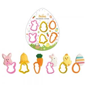 EASTER PLASTIC COOKIE CUTTERS SET OF 6 