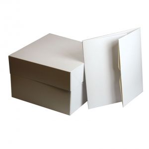 White Cake Boxes - 12'' (304 x 152mm sq.)