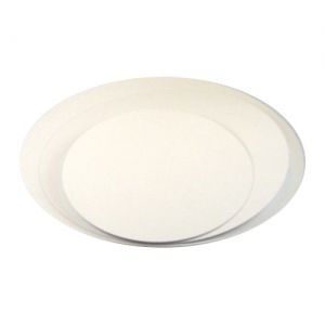 Тънка кръгла подложка за торта, двустранна - бяла - не пропускаща мазнина  - картон - 0,5мм дебелина -  Ф15 - 10 бр. опаковка