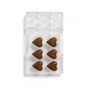 CHOCOLATE HEARTS MOLD 10 Cavities of 32.5 x 35 x 10 h mm 