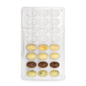 Поликарбонатен молд за шоколад - Яйце 24x17 -  24 гнезда 