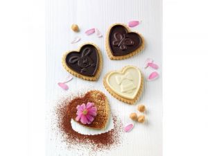 Silikomart Силиконова форма  за шоколадчета и резец за бисквитки - Великденски сърца Ф 5,5 - 6 гнезда
