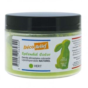 Deco Relief GREEN NATURAL LIPODISPERSIBLE COLORING FOODSTUFF - 50gr