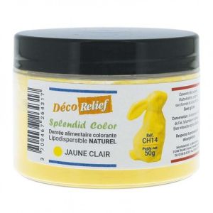 Deco Relief  Натурален прахов оцветител за шоколад СВЕТЛО ЖЪЛТО - Light Yellow - 50 гр