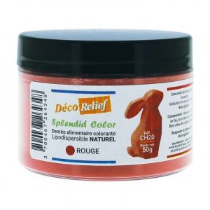 Deco Relief  Натурален прахов оцветител за шоколад ЧЕРВЕНО - Red - 50 гр