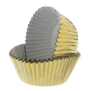 120 GOLD BAKING CUPS 32 X 22 MM