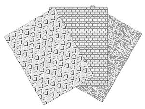 dekofee Pattern Mats #1 - Hearts, Bricks, Leather