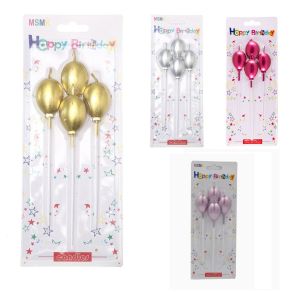 Set of 4 balloons candles