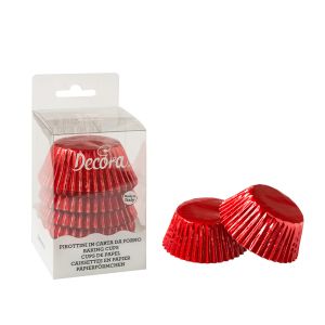 60 Metallic Red Muffin Cups 50 X 32 MM