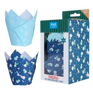 Christmas Tulip Muffin Cases - Frosty