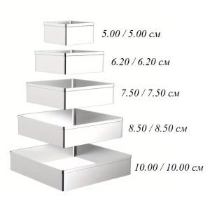 Комплект 5  метални резеца - КВАДРАТИ